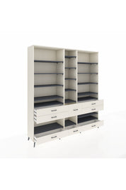 Hyperion Dolap 19 Raflı 8 Çekmeceli 220x44x243 Aytaşı-Antrasit/Aytaşı