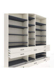 Hyperion Dolap 19 Raflı 8 Çekmeceli 220x44x243 Aytaşı-Antrasit/Aytaşı