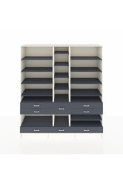 Hyperion Dolap 19 Raflı 8 Çekmeceli 220x44x243 Aytaşı-Antrasit/Antrasit