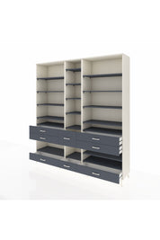 Hyperion Dolap 19 Raflı 8 Çekmeceli 220x44x243 Aytaşı-Antrasit/Antrasit