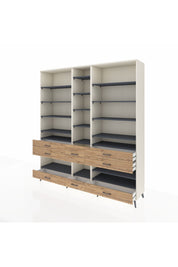 Hyperion Dolap 19 Raflı 8 Çekmeceli 220x44x243 Aytaşı-Antrasit/Çam