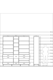 Hyperion Dolap 19 Raflı 8 Çekmeceli 220x44x243 - S553M020V12B