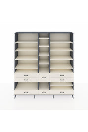 Hyperion Dolap 19 Raflı 8 Çekmeceli 220x44x243 Antrasit-Aytaşı/Aytaşı