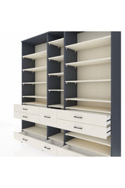 Hyperion Dolap 19 Raflı 8 Çekmeceli 220x44x243 Antrasit-Aytaşı/Aytaşı