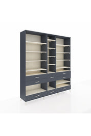 Hyperion Dolap 19 Raflı 8 Çekmeceli 220x44x243 Antrasit-Aytaşı/Antrasit