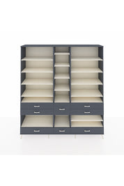 Hyperion Dolap 19 Raflı 8 Çekmeceli 220x44x243 Antrasit-Aytaşı/Antrasit