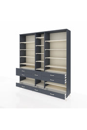 Hyperion Dolap 19 Raflı 8 Çekmeceli 220x44x243 Antrasit-Aytaşı/Antrasit