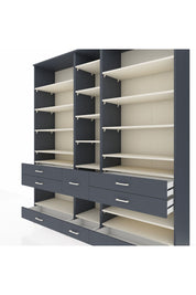 Hyperion Dolap 19 Raflı 8 Çekmeceli 220x44x243 Antrasit-Aytaşı/Antrasit