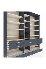 Hyperion Dolap 19 Raflı 8 Çekmeceli 220x44x243 Antrasit-Aytaşı/Antrasit