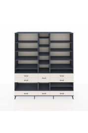 Hyperion Dolap 19 Raflı 8 Çekmeceli 220x44x243 Antrasit-Antrasit/Aytaşı