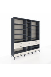 Hyperion Dolap 19 Raflı 8 Çekmeceli 220x44x243 Antrasit-Antrasit/Aytaşı