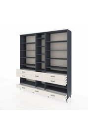 Hyperion Dolap 19 Raflı 8 Çekmeceli 220x44x243 Antrasit-Antrasit/Aytaşı