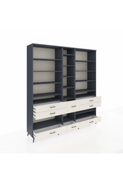 Hyperion Dolap 19 Raflı 8 Çekmeceli 220x44x243 Antrasit-Antrasit/Aytaşı