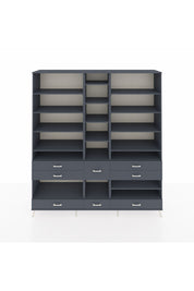 Hyperion Dolap 19 Raflı 8 Çekmeceli 220x44x243 Antrasit-Antrasit/Antrasit