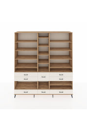 Hyperion Dolap 19 Raflı 8 Çekmeceli 220x44x243 Çam-Çam/Aytaşı