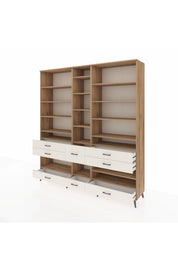 Hyperion Dolap 19 Raflı 8 Çekmeceli 220x44x243 Çam-Çam/Aytaşı