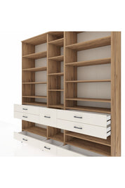 Hyperion Dolap 19 Raflı 8 Çekmeceli 220x44x243 Çam-Çam/Aytaşı