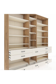 Hyperion Dolap 19 Raflı 8 Çekmeceli 220x44x243 Çam-Aytaşı/Aytaşı