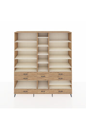 Hyperion Dolap 19 Raflı 8 Çekmeceli 220x44x243 Çam-Aytaşı/Çam
