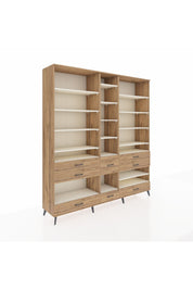 Hyperion Dolap 19 Raflı 8 Çekmeceli 220x44x243 Çam-Aytaşı/Çam