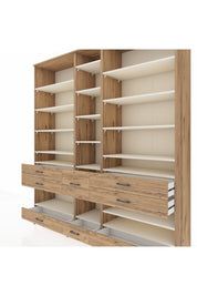 Hyperion Dolap 19 Raflı 8 Çekmeceli 220x44x243 Çam-Aytaşı/Çam