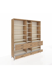 Hyperion Dolap 19 Raflı 8 Çekmeceli 220x44x243 Çam-Aytaşı/Çam