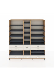 Hyperion Dolap 19 Raflı 8 Çekmeceli 220x44x243 Çam-Antrasit/Aytaşı