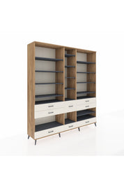 Hyperion Dolap 19 Raflı 8 Çekmeceli 220x44x243 Çam-Antrasit/Aytaşı