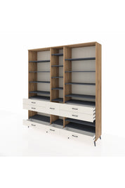 Hyperion Dolap 19 Raflı 8 Çekmeceli 220x44x243 Çam-Antrasit/Aytaşı