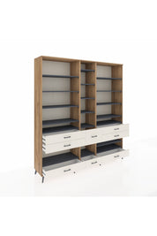 Hyperion Dolap 19 Raflı 8 Çekmeceli 220x44x243 Çam-Antrasit/Aytaşı