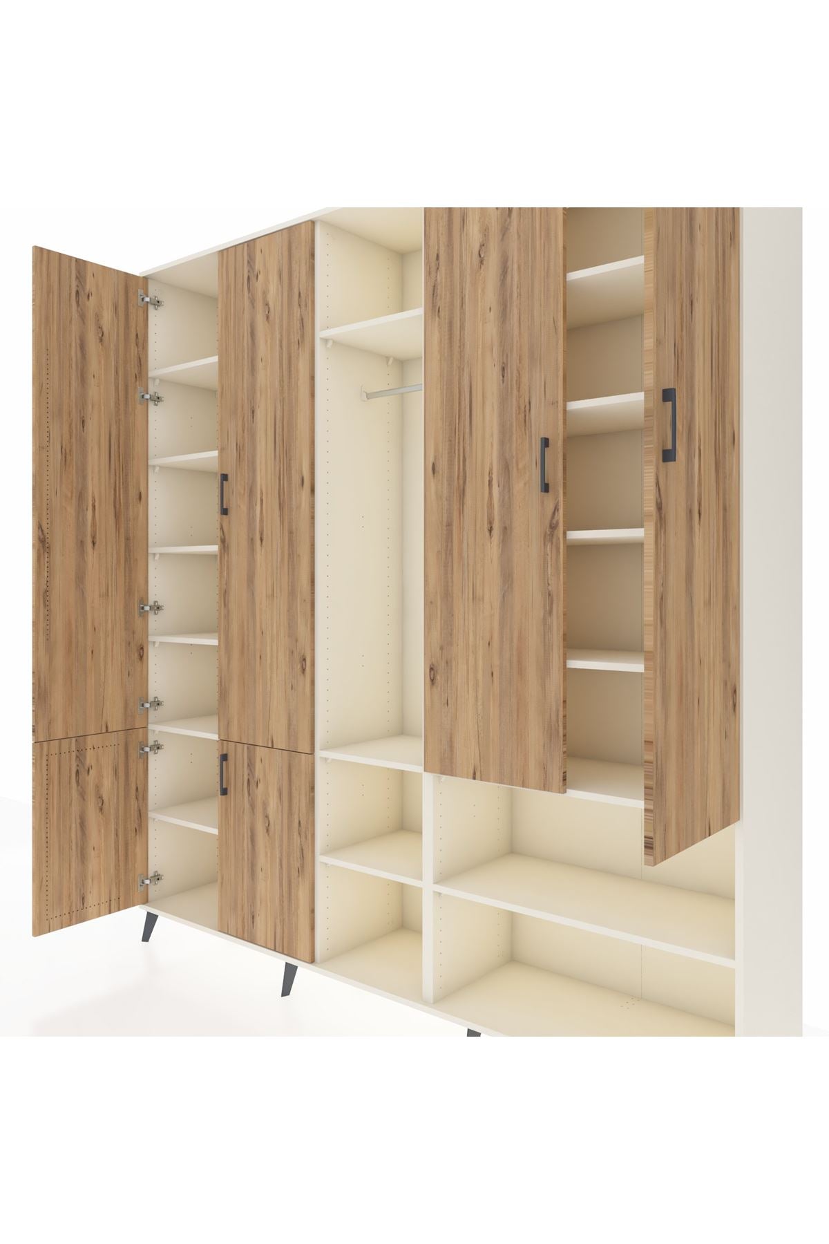 Hyperion Dolap 15 Raflı 5 Kapaklı Tek Askılı 220x44x243 - S553M021V01B