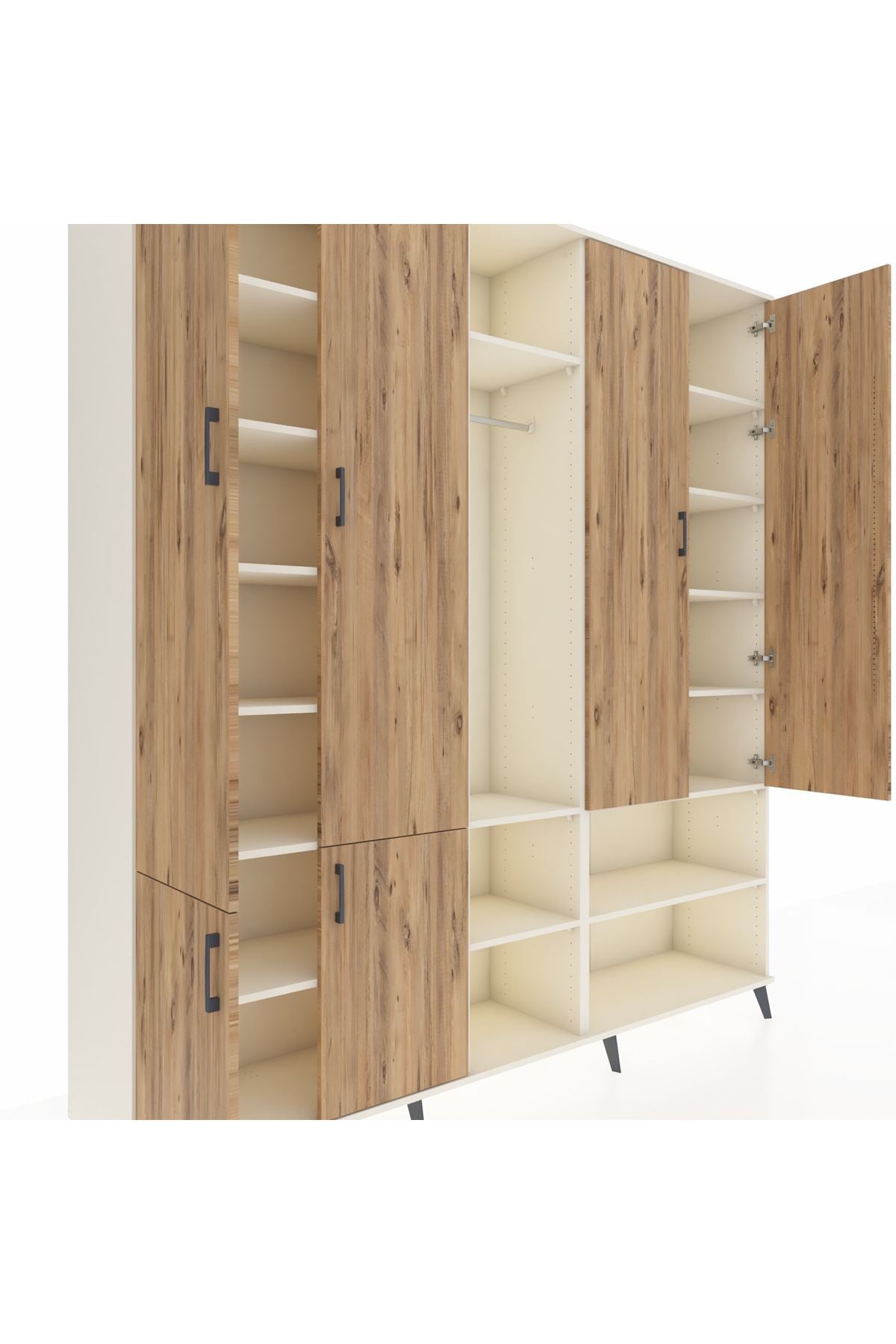 Hyperion Dolap 15 Raflı 5 Kapaklı Tek Askılı 220x44x243 - S553M021V01B