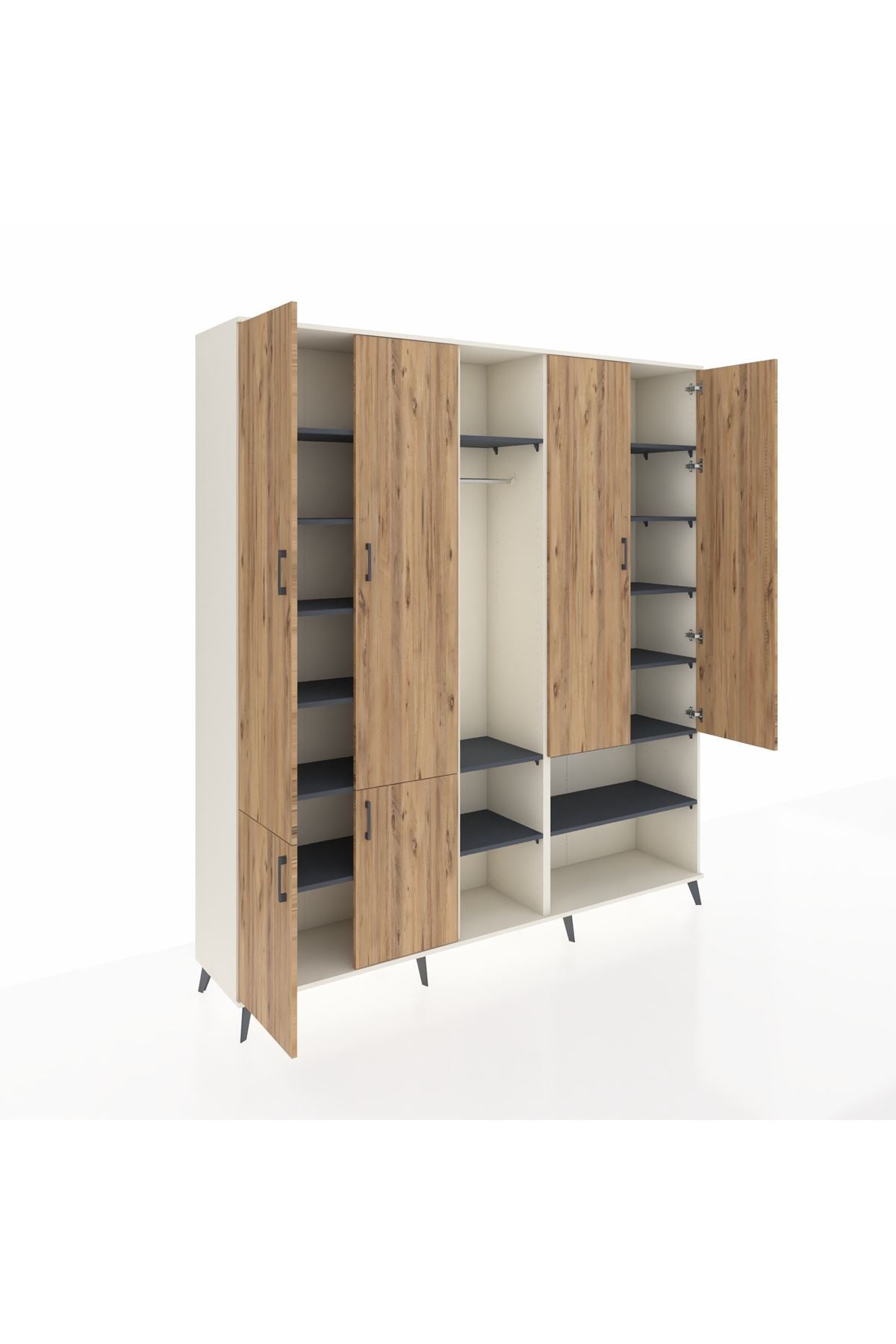 Hyperion Dolap 15 Raflı 5 Kapaklı Tek Askılı 220x44x243 - S553M021V02B