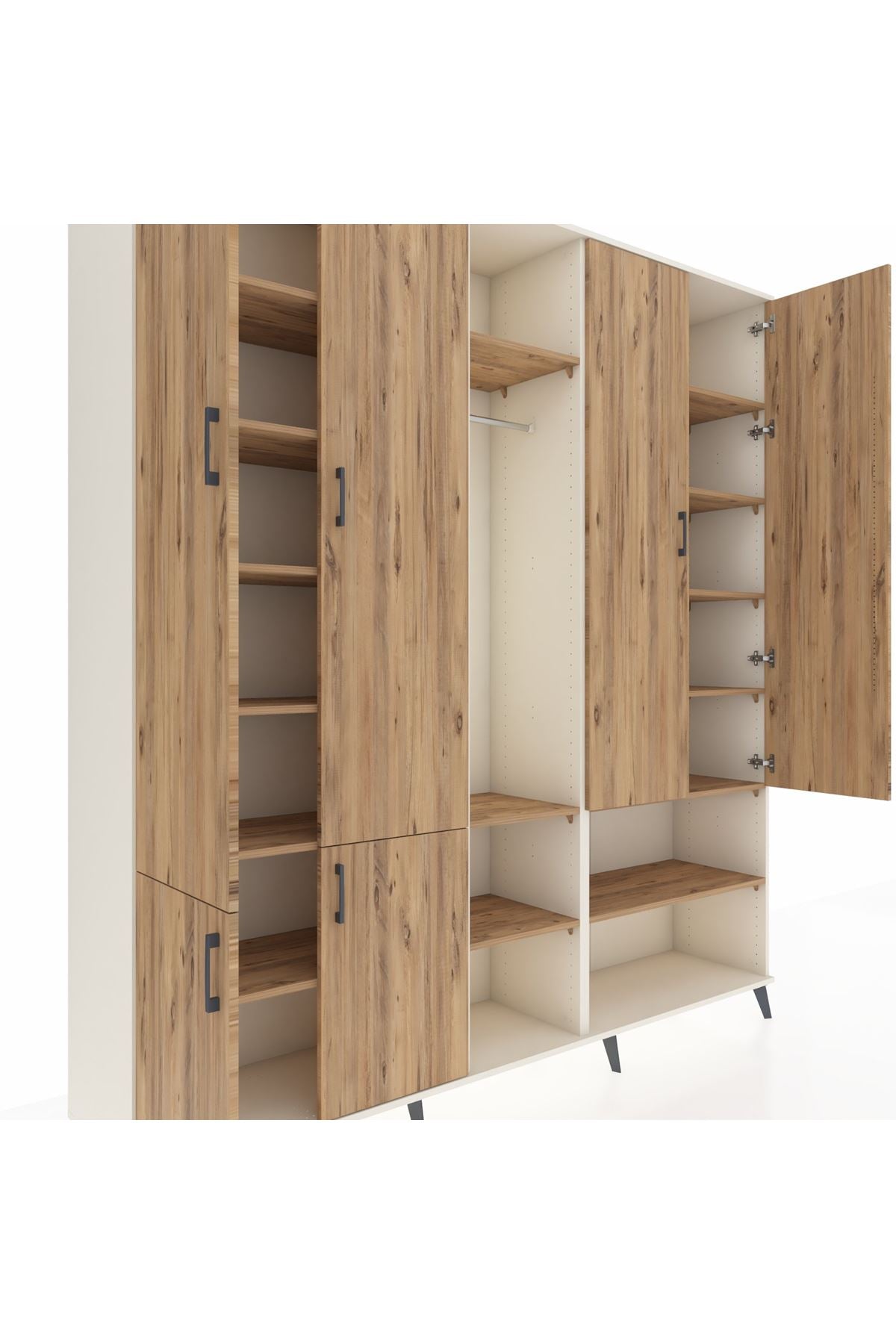 Hyperion Dolap 15 Raflı 5 Kapaklı Tek Askılı 220x44x243 - S553M021V03B