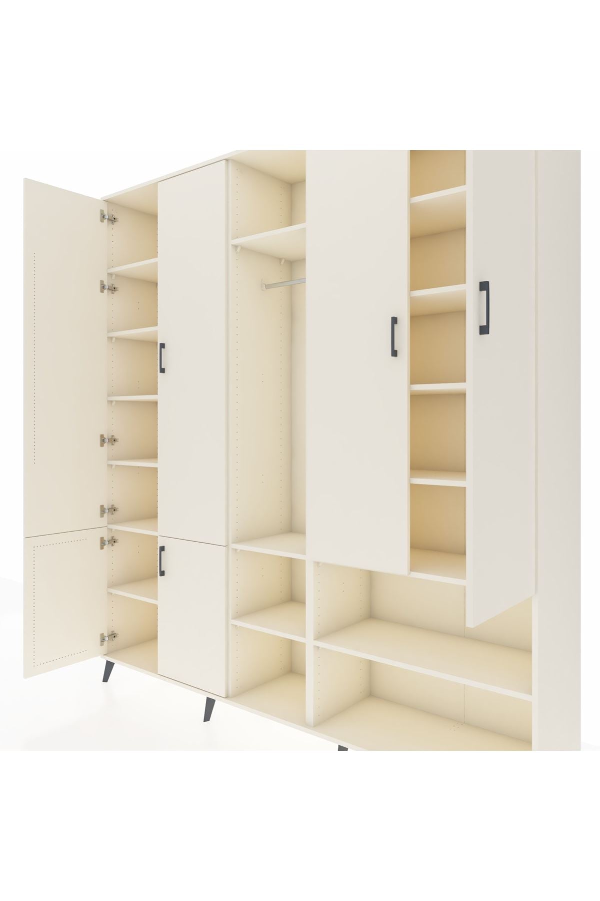 Hyperion Dolap 15 Raflı 5 Kapaklı Tek Askılı 220x44x243 - S553M021V04B