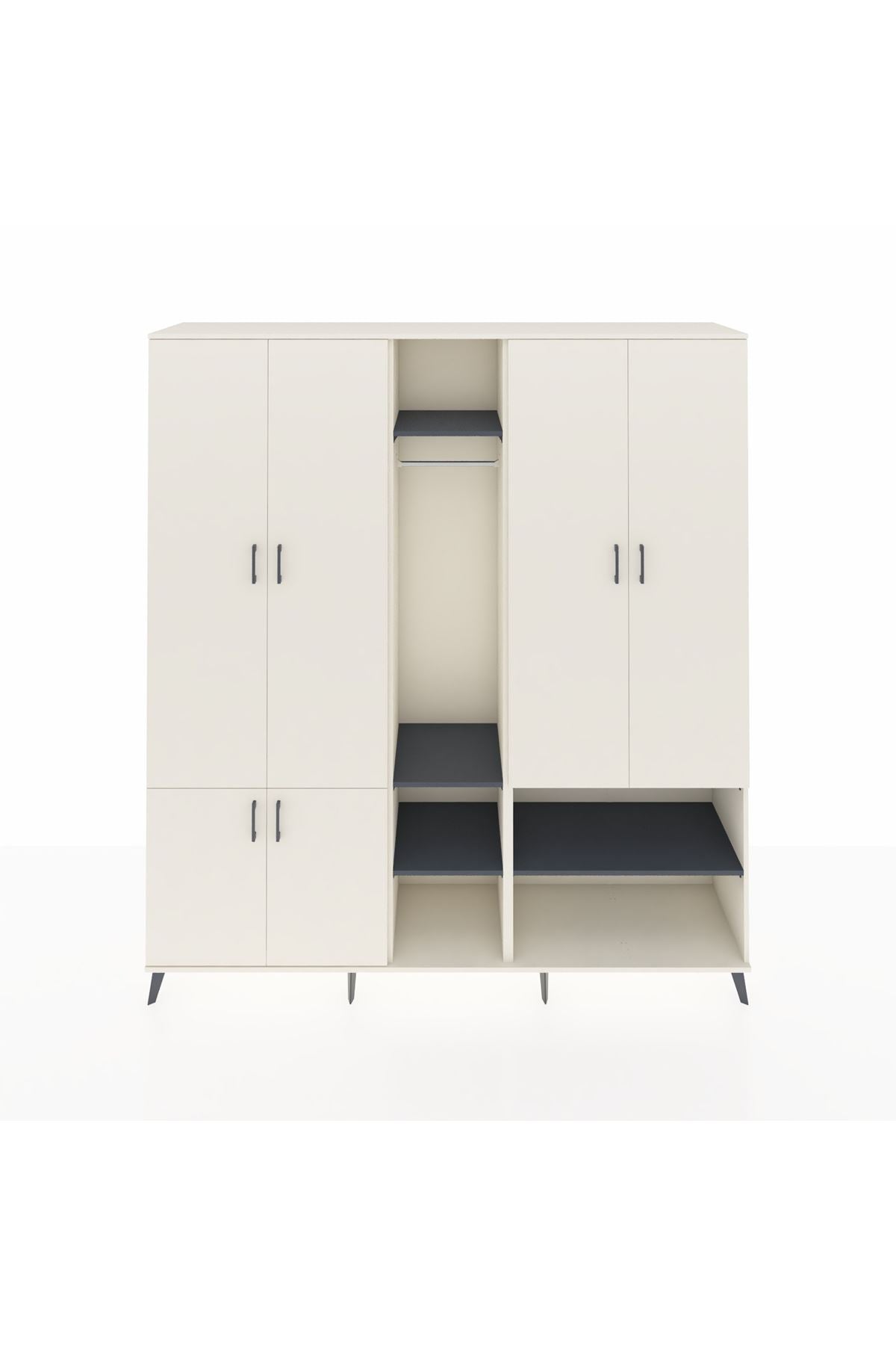 Hyperion Dolap 15 Raflı 5 Kapaklı Tek Askılı 220x44x243 - S553M021V05B