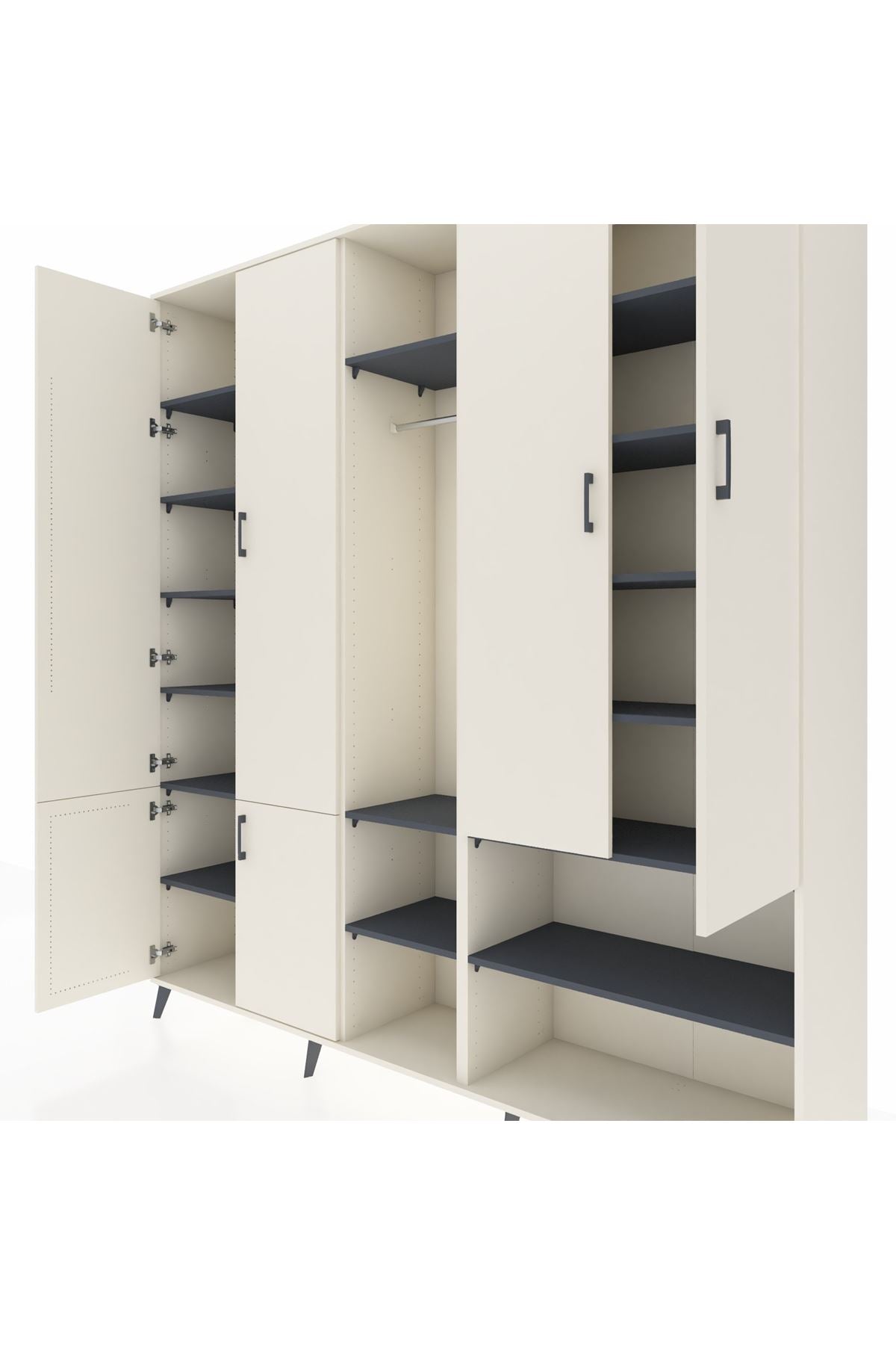 Hyperion Dolap 15 Raflı 5 Kapaklı Tek Askılı 220x44x243 - S553M021V05B