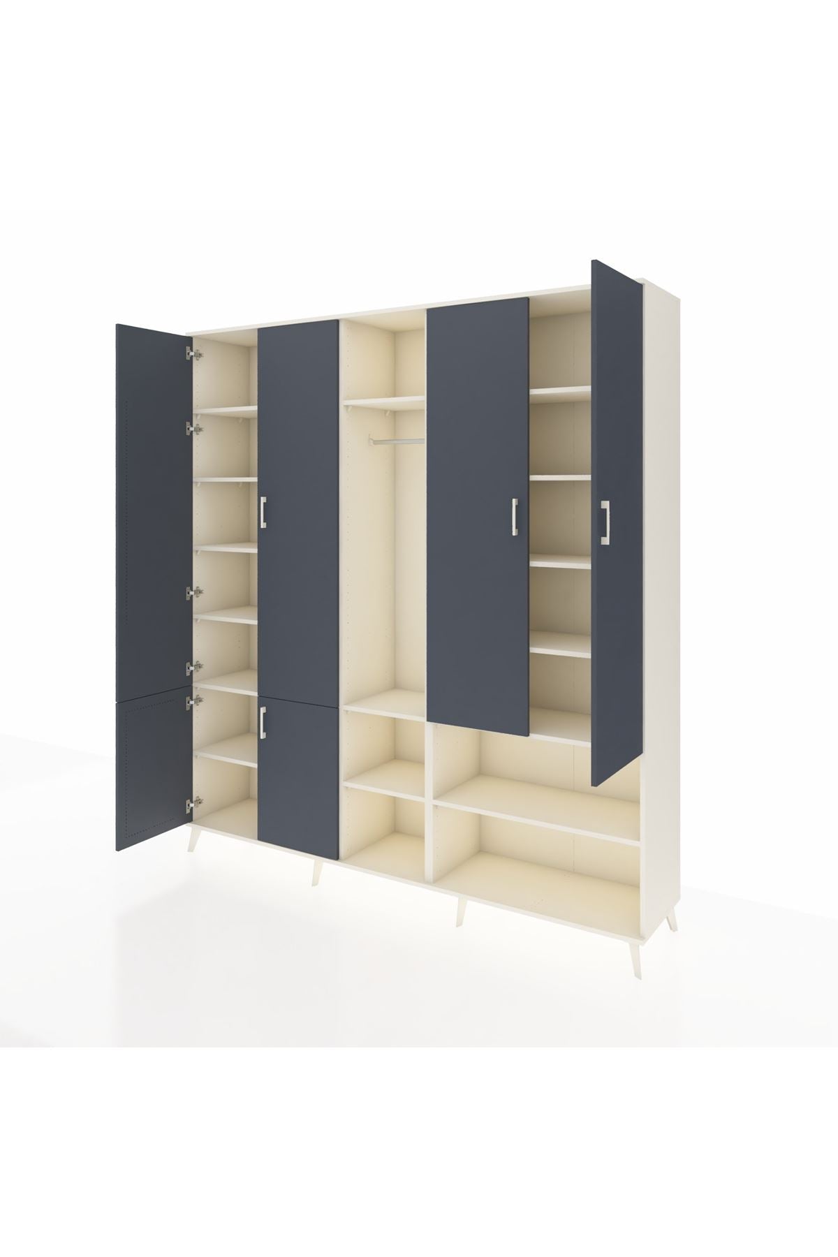 Hyperion Dolap 15 Raflı 5 Kapaklı Tek Askılı 220x44x243 - S553M021V07B