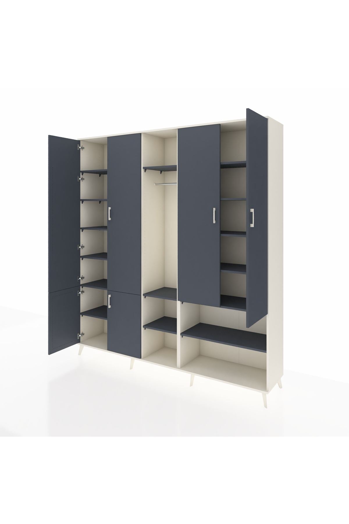 Hyperion Dolap 15 Raflı 5 Kapaklı Tek Askılı 220x44x243 - S553M021V08B