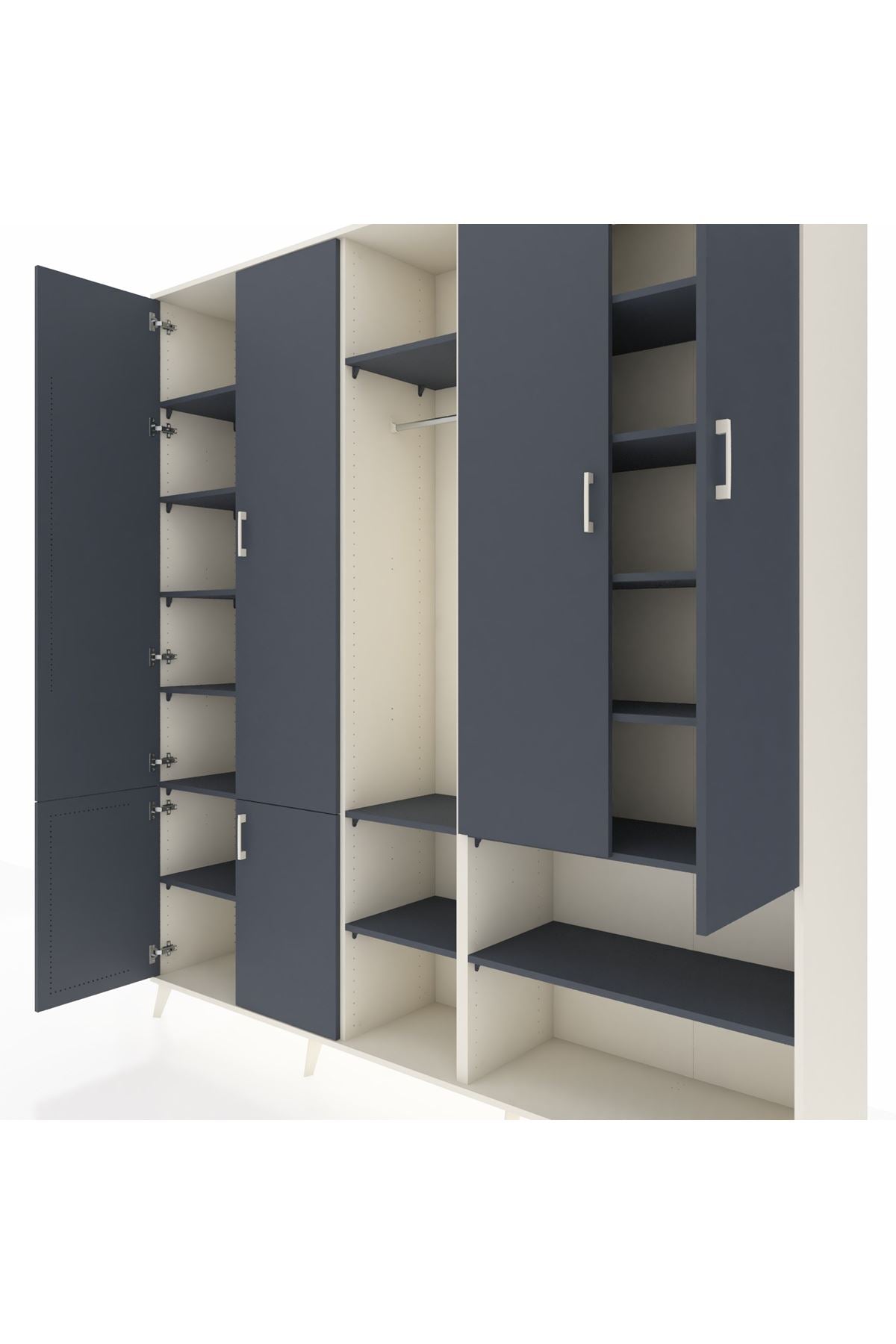 Hyperion Dolap 15 Raflı 5 Kapaklı Tek Askılı 220x44x243 - S553M021V08B