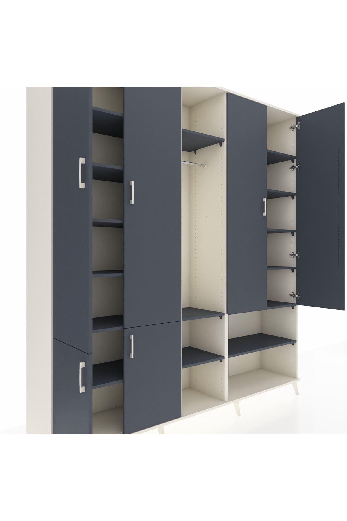 Hyperion Dolap 15 Raflı 5 Kapaklı Tek Askılı 220x44x243 - S553M021V08B