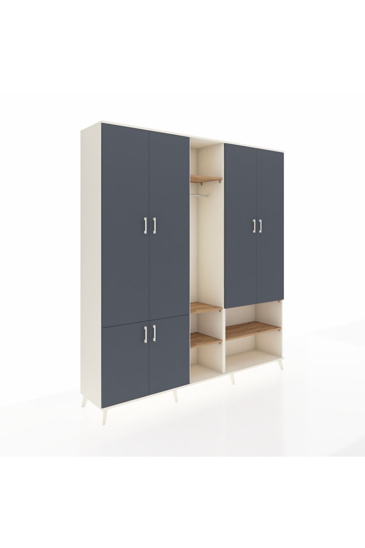 Hyperion Dolap 15 Raflı 5 Kapaklı Tek Askılı 220x44x243 - S553M021V09B