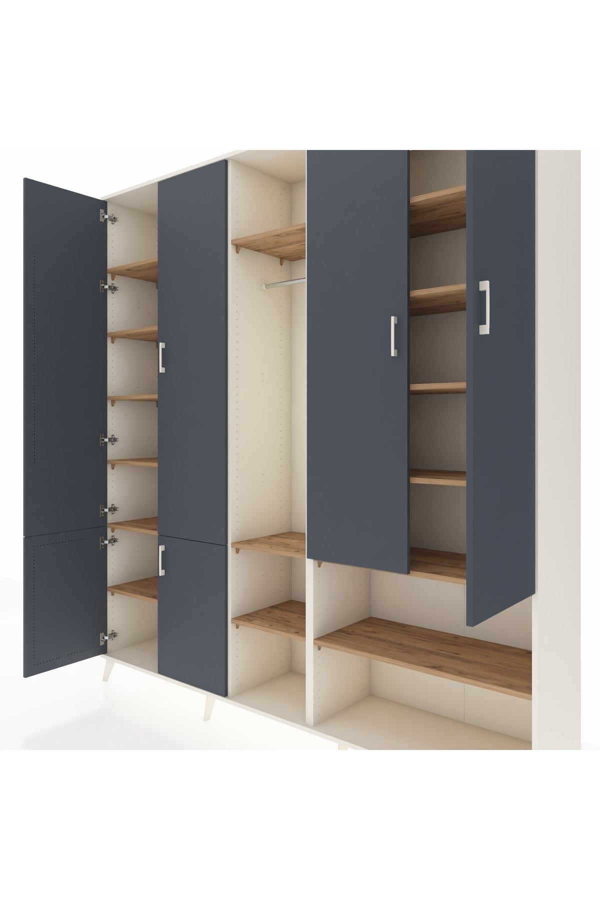 Hyperion Dolap 15 Raflı 5 Kapaklı Tek Askılı 220x44x243 - S553M021V09B