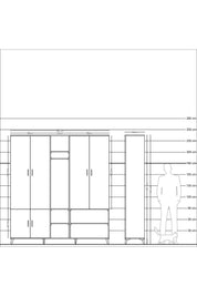 Hyperion Dolap 15 Raflı 5 Kapaklı Tek Askılı 220x44x243 - S553M021V09B