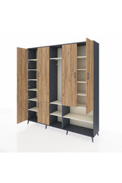 Hyperion Dolap 15 Raflı 5 Kapaklı Tek Askılı 220x44x243 - S553M021V10B