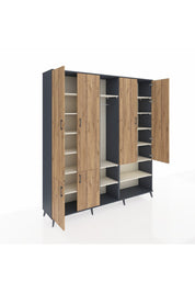 Hyperion Dolap 15 Raflı 5 Kapaklı Tek Askılı 220x44x243 - S553M021V10B