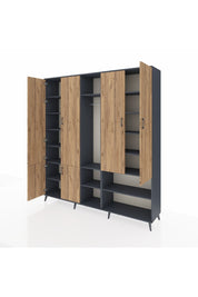 Hyperion Dolap 15 Raflı 5 Kapaklı Tek Askılı 220x44x243 - S553M021V11B