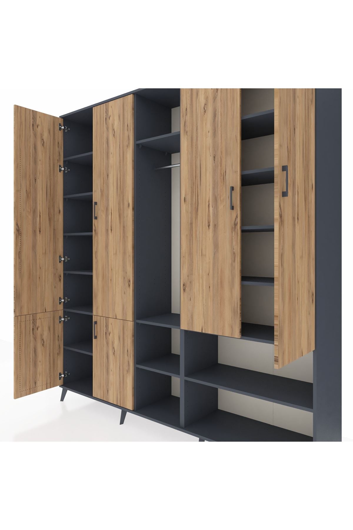 Hyperion Dolap 15 Raflı 5 Kapaklı Tek Askılı 220x44x243 - S553M021V11B