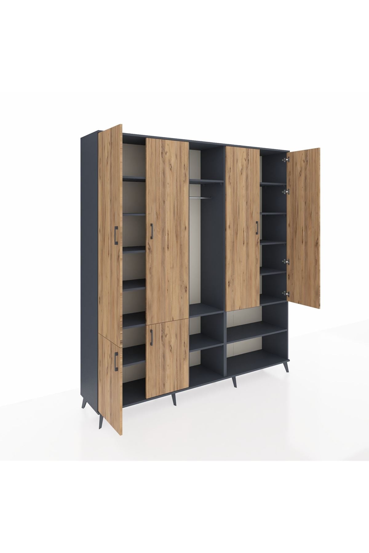 Hyperion Dolap 15 Raflı 5 Kapaklı Tek Askılı 220x44x243 - S553M021V11B