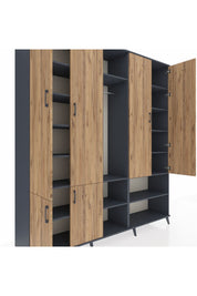 Hyperion Dolap 15 Raflı 5 Kapaklı Tek Askılı 220x44x243 - S553M021V11B